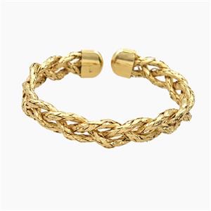 Copper Open Cuff Bangles Gold Plated, approx 10mm, 45-50mm dia [FD27754]