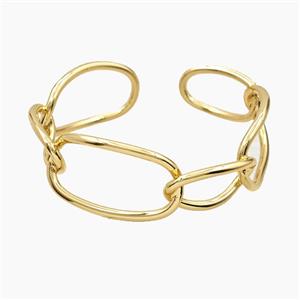 Copper Open Cuff Bangles Gold Plated, approx 15-25mm, 21-35mm, 50-55mm dia [FD27757]