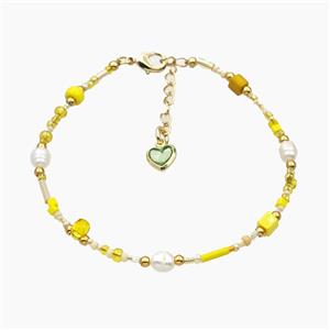 Seed Glass Bracelets With Pearl Adjustable, approx 2-4mm, 16-21cm length [FD27759]