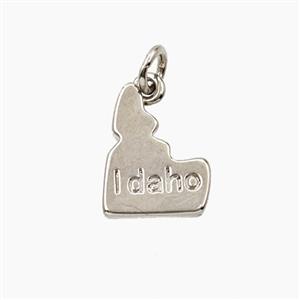 Copper Idaho Maps Pendant Platinum Plated, approx 11-14mm [FD27822]