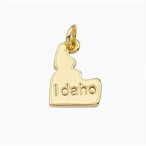 Copper Idaho Maps Pendant Gold Plated, approx 11-14mm [FD27823]