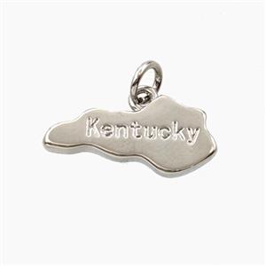 Copper Maps Of Kentucky Pendant Platinum Plated, approx 9-20mm [FD27826]