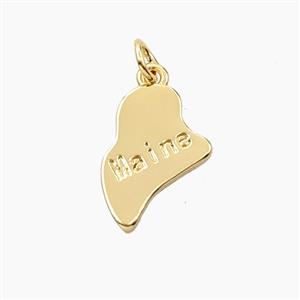 Copper Maps Of Maine Pendant Gold Plated, approx 12-16mm [FD27831]
