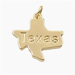 Copper Maps Of Texas Pendant Gold Plated, approx 17-19mm [FD27839]