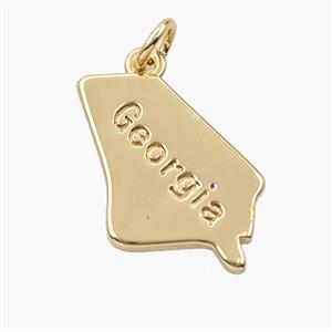 Copper Maps Of Georgia Pendant Gold Plated, approx 12.5-20mm [FD27841]