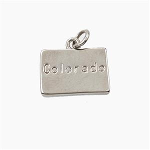 Copper Maps Of Colorado Pendant Platinum Plated, approx 11-15.5mm [FD27842]