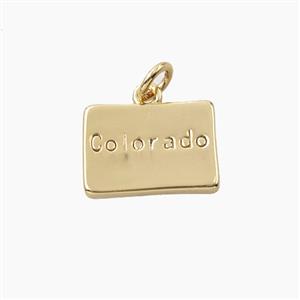 Copper Maps Of Colorado Pendant Gold Plated, approx 11-15.5mm [FD27843]