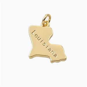 Copper Maps Of Louisiana Pendant Gold Plated, approx 14mm [FD27845]