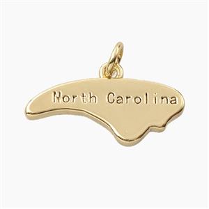 Copper Maps Of North Carolina Pendant Gold Plated, approx 9-21mm [FD27849]
