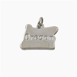Copper Maps Of Oregon Pendant Platinum Plated, approx 11-16mm [FD27860]
