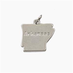 Copper Maps Of Arkansas Pendant Platinum Plated, approx 14-16mm [FD27868]