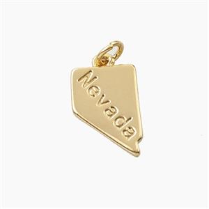 Copper Maps Of Nevada Pendant Gold Plated, approx 10-15mm [FD27871]