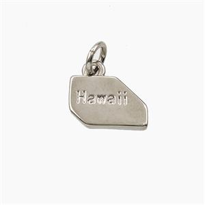 Copper Maps Of Hawaii Pendant Platinum Plated, approx 8-11mm [FD27874]
