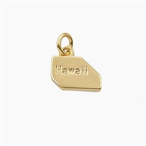Copper Maps Of Hawaii Pendant Gold Plated, approx 8-11mm [FD27875]
