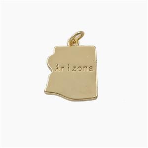 Copper Maps Of Arizona Pendant Gold Plated, approx 14-15mm [FD27879]