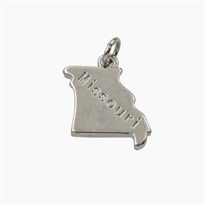 Copper Maps Of Missouri Pendant Platinum Plated, approx 13-15mm [FD27880]