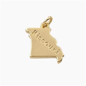 Copper Maps Of Missouri Pendant Gold Plated, approx 13-15mm [FD27881]