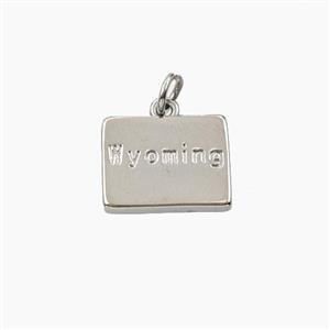 Copper Maps Of Wyoming Pendant Platinum Plated, approx 11-14mm [FD27884]