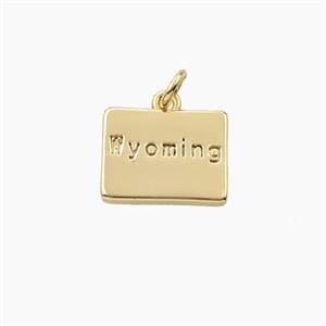 Copper Maps Of Wyoming Pendant Gold Plated, approx 11-14mm [FD27885]