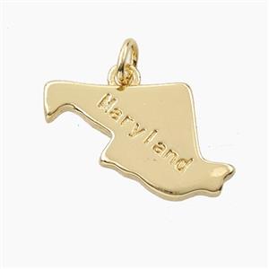 Copper Maps Of Maryland Pendant Gold Plated, approx 12-19mm [FD27887]
