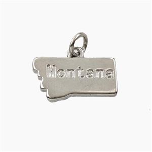 Copper Maps Of Montana Pendant Platinum Plated, approx 9-16.5mm [FD27888]
