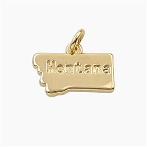 Copper Maps Of Montana Pendant Gold Plated, approx 9-16.5mm [FD27889]