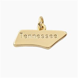 Copper Maps Of Tennessee Pendant Gold Plated, approx 7-20mm [FD27899]