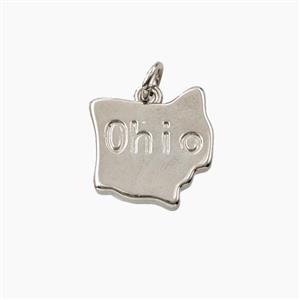 Copper Maps Of Ohio Pendant Platinum Plated, approx 14-15mm [FD27900]