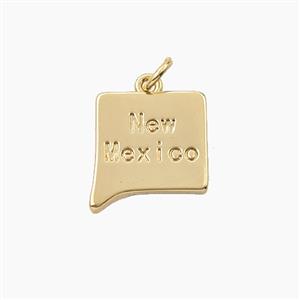 Copper Maps Of New Mexico Pendant Gold Plated, approx 14-15mm [FD27907]
