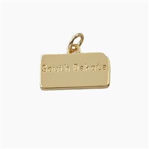 Copper Maps Of South Dakota Pendant Gold Plated, approx 8-16mm [FD27909]