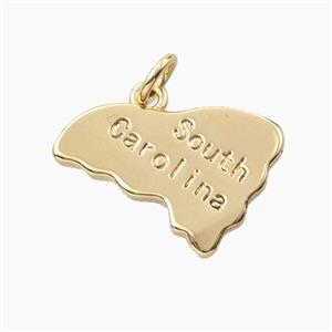 Copper Maps Of South Carolina Pendant Gold Plated, approx 13-20mm [FD27911]