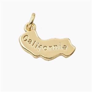 Copper Maps Of California Pendant Gold Plated, approx 6-17mm [FD27915]