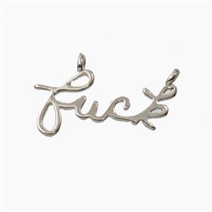 Copper Fuck Pendant 2loops Platinum Plated, approx 9-18mm [FD27925]