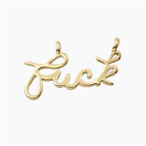 Copper Fuck Pendant 2loops Gold Plated, approx 9-18mm [FD27926]