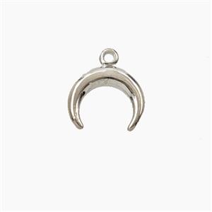 Copper Crescent Moon Pendant Platinum Plated, approx 11mm [FD27929]