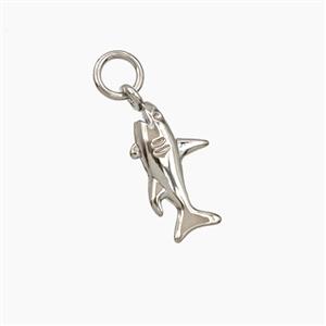 Copper Shark Pendant Platinum Plated, approx 8-13.5mm [FD27933]