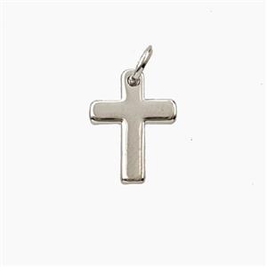Copper Cross Pendant Platinum Plated, approx 10-13mm [FD27937]