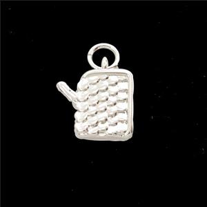 Copper Watering Can Pendant Shiny Silver, approx 10-11mm [FD27939]