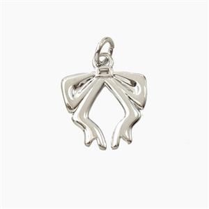 Copper Bowknot Pendant Platinum Plated, approx 13-14mm [FD27941]