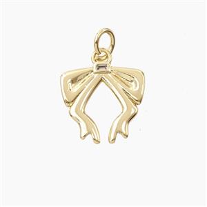 Copper Bowknot Pendant Gold Plated, approx 13-14mm [FD27942]
