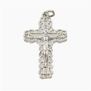 Copper Crucifix Cross Pendant Platinum Plated, approx 18-27 [FD27943]
