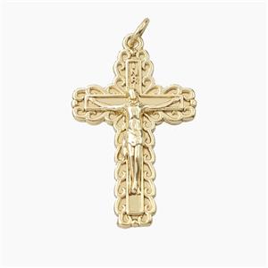Copper Crucifix Cross Pendant Gold Plated, approx 18-27 [FD27944]