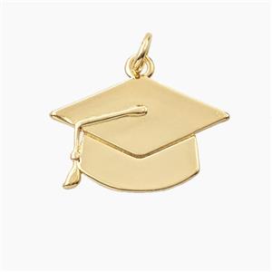 Copper Graduation Cap Pendant Gold Plated, approx 14-21mm [FD27950]
