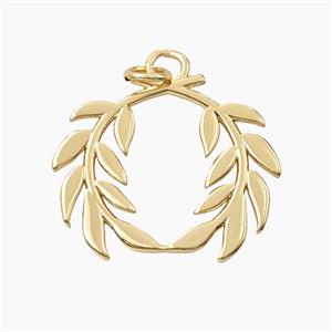 Copper Laurel Wreath Pendant Gold Plated, approx 20-23mm [FD27954]