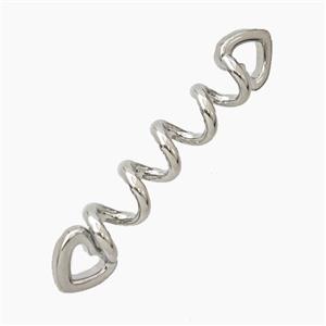Copper Spiral Heart Connector Platinum Plated, approx 9-46mm [FD27957]