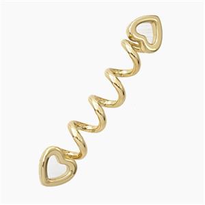 Copper Spiral Heart Connector Gold Plated, approx 9-46mm [FD27958]