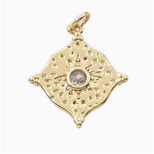 Copper Star Pendant Pave Zirconia Gold Plated, approx 21mm [FD27978]