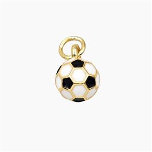 Copper Football Pendant Enamel Sports Gold Plated, approx 8mm [FD28023]