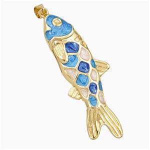 Copper Fish Pendant Enamel Gold Plated, approx 17-47mm [FD28055]