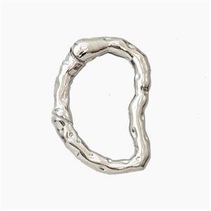 Copper Carabiner Clasp Hammered Platinum Plated, approx 14-20mm [FD28062]